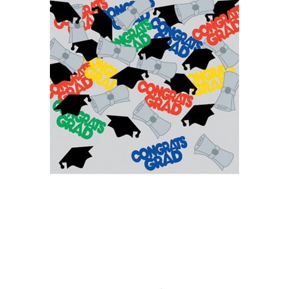 Pack of 12 Vibrantly Colored CONGRATS GRAD Graduation Day Celebration Confetti Bags 0.5 oz.