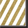thumbnail image 1 of Pack of 192 Gold and White Striped Disposable Party Luncheon Napkins 6.5", 1 of 1