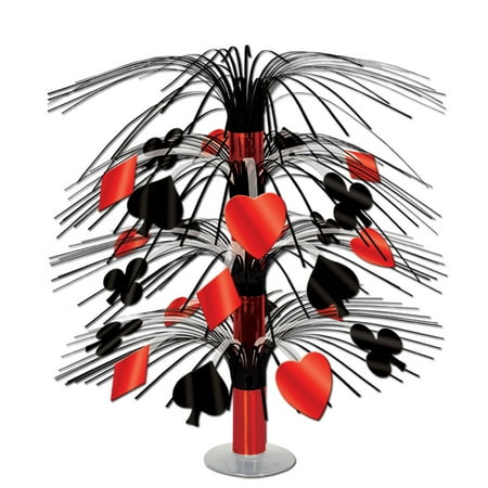 Pack of 6 Black and Red Casino Cascade Tabletop Centerpiece Decors 18"
