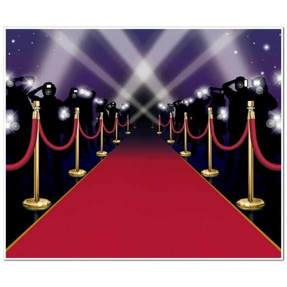 Party Central Pack of 6 Black and Red Paparazzi Mural Photo Backdrop Wall Decor 6'
