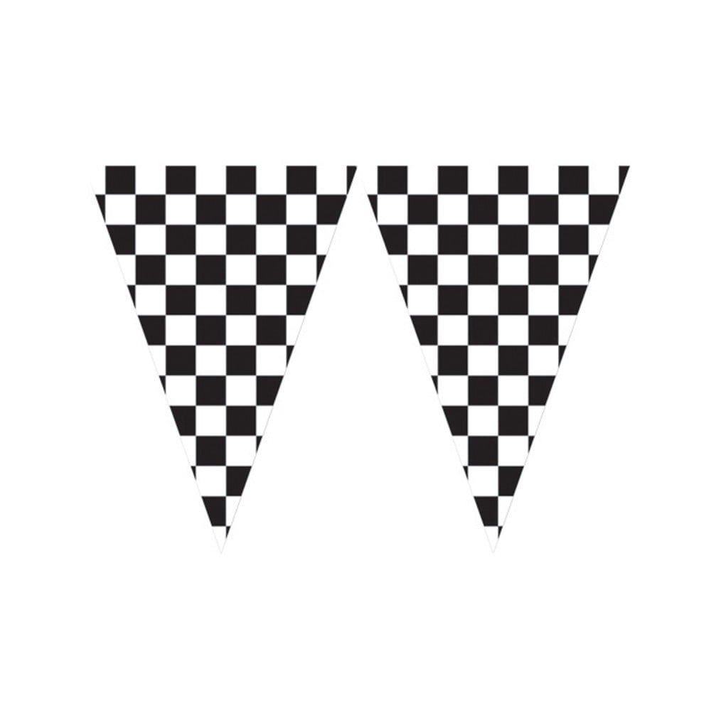 Party Central Pack of 6 Black and White Checkered Giant Race Day Flag Party Banners 20
