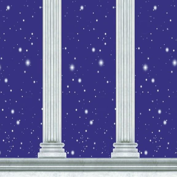 Party Central Pack of 6 Blue Stars and Columns Backdrop Wall Decor 30'