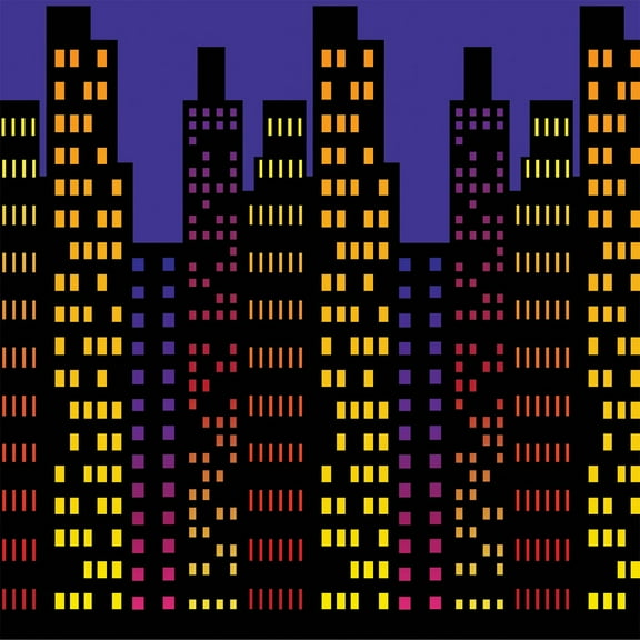 Party Central Pack of 6 Blue and Yellow Cityscape Photo Backdrop Wall Decor 30'