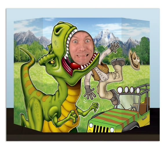 Pack of 6 Green and Blue Tyrannosaurus Rex Photo Props 3'