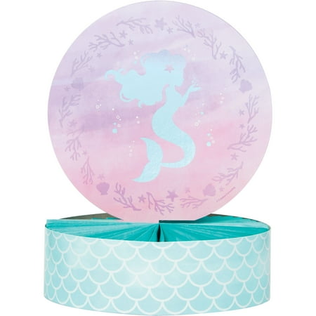 Party Central Pack of 6 Green and Pink Iridescent Mermaid Party Centerpieces 12"