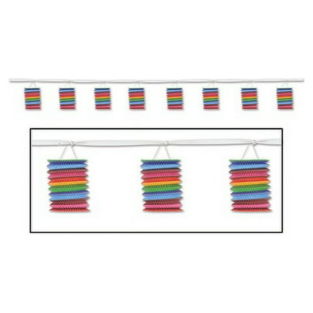 Party Central Pack of 6 Multi-Color Fiesta Lantern Garlands 12'