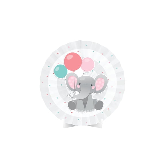 Party Central Pack of 6 Pink and Gray Girl Enchant Elephant Party Table Centerpieces 16"