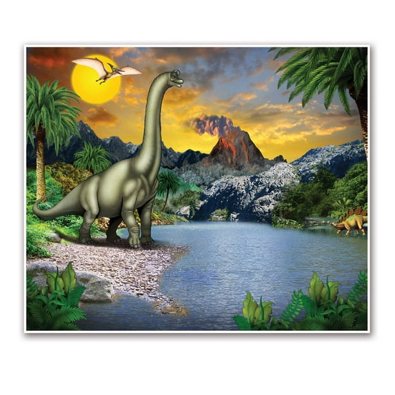 Pack of 6 Vibrantly Colored Dinosaur Fantasy World Mural Wall Art Decors 72"
