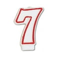 thumbnail image 1 of Party Central Pack of 6 White and Red Numeral "7" Decorative Birthday Party Candles 3", 1 of 1