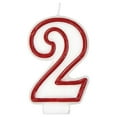 thumbnail image 1 of Party Central Numeral 2 Birthday Party Candles - 3" - White and Red - Pack of 6, 1 of 3