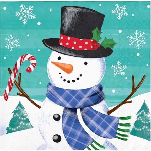 Party Central Snowman 2-Ply Christmas Beverage Napkins - 5" - Club Pack of 192