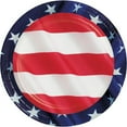 thumbnail image 1 of Party Central Star and Striped Patriotic Disposable Plates - 6.75" - Blue and Red - Club Pack of 96, 1 of 1