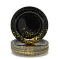 thumbnail image 1 of Party Chic Black Plates 9 Inch AFN150 Count Black Paper Plates Black and Gold Paper Plates for Party 21st Birthday, Graduation, New Years, 1 of 3