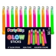 thumbnail image 1 of Party City 6 inch Glow Sticks, Glow in the Dark Party Supplies for Kids & Adults, 12pk (Ornge,pink,Green), 1 of 12