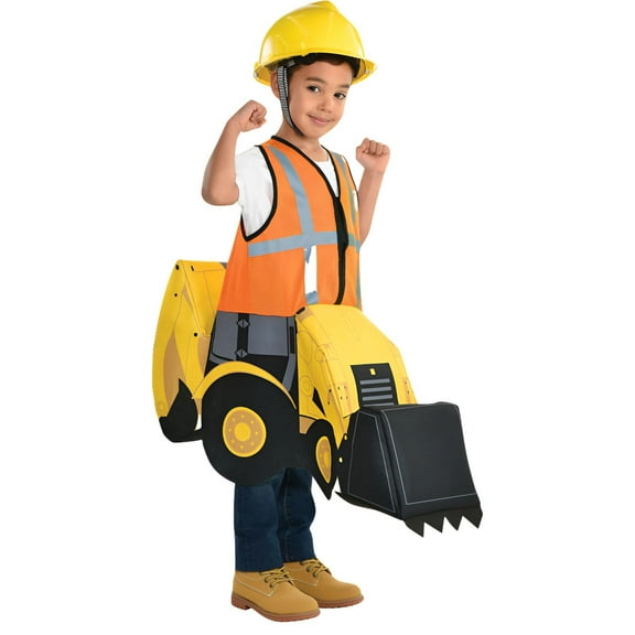 Party City Construction Digger Ride-On Halloween Costume for Children, Small