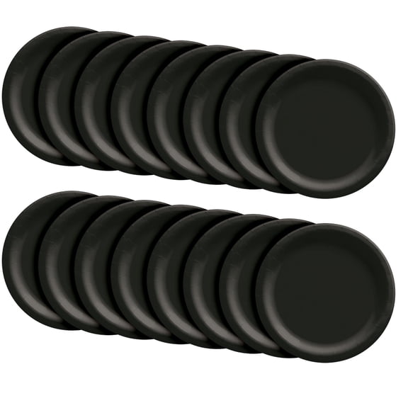 Party City Disposable Paper Plates, 16 Count (Black) - Go Brightly Classic Everyday Lunch Paper Plates, 8.5" - Premium Party Supplies