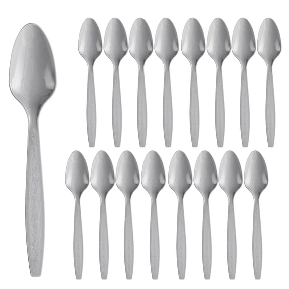 Party City Disposable Plastic Spoons, 16 Count (Silver) - Go Brightly Heavy Duty Classic Reuseable Plastic Spoons - Premium Party Supplies Cutlery