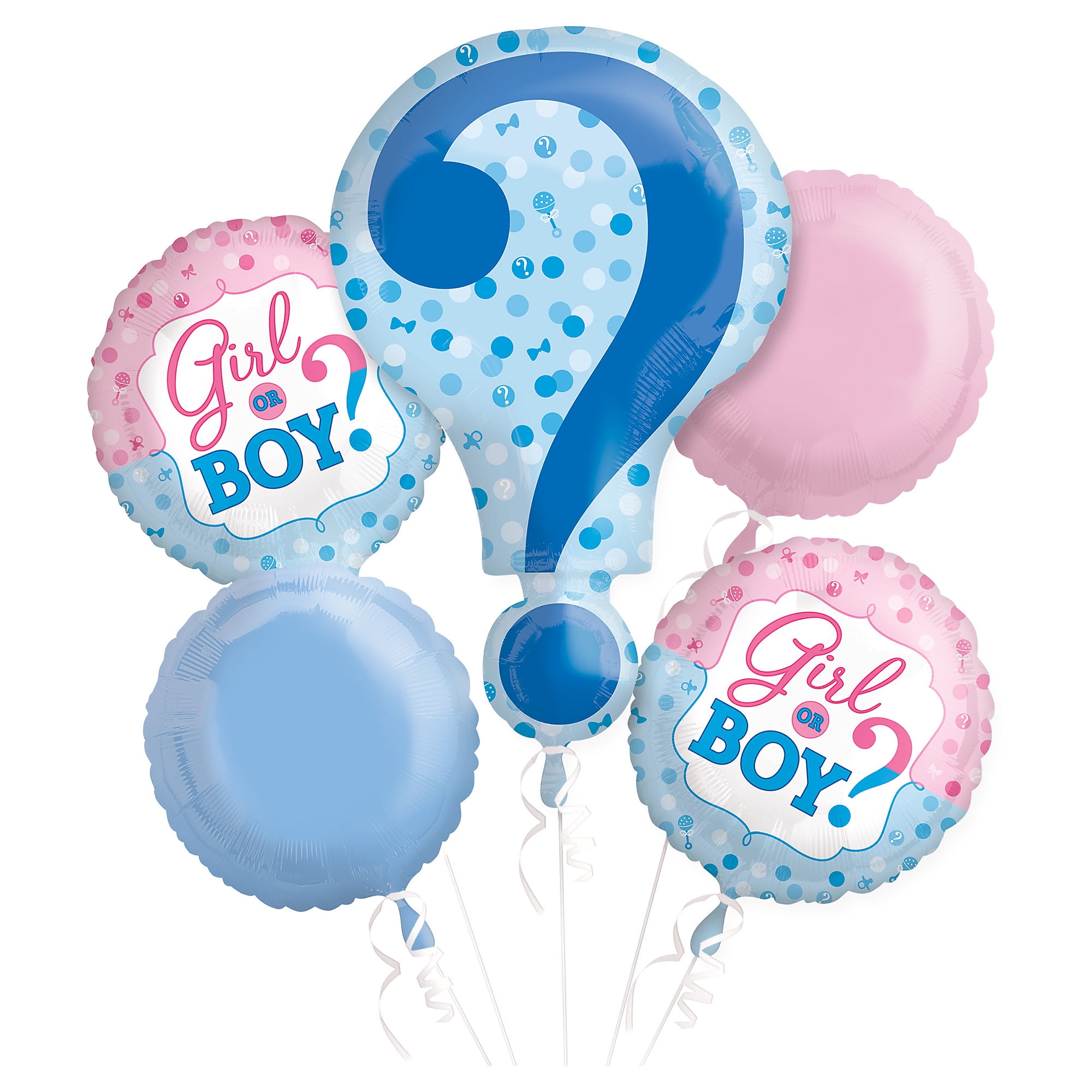 Party City Gender Reveal Balloon Bouquet, Party Supplies, 5 Count