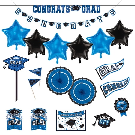 Party City Blue Congrats Graduation Decorating Kit