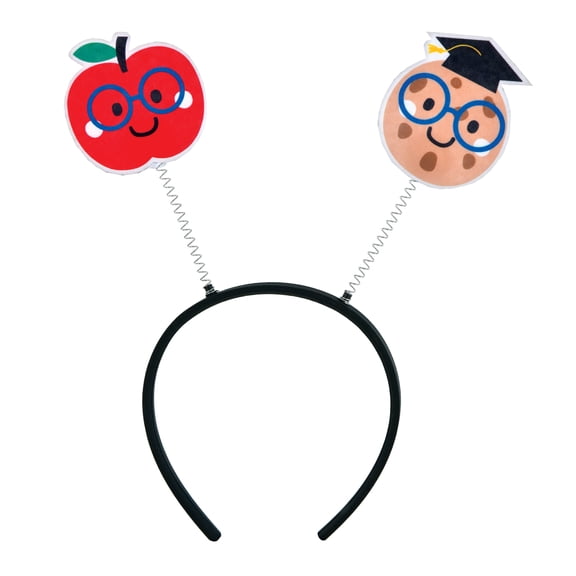 Party City Graduation Fun Headbopper 12 Count - Apple and Smart Cookie wearing Grad Cap