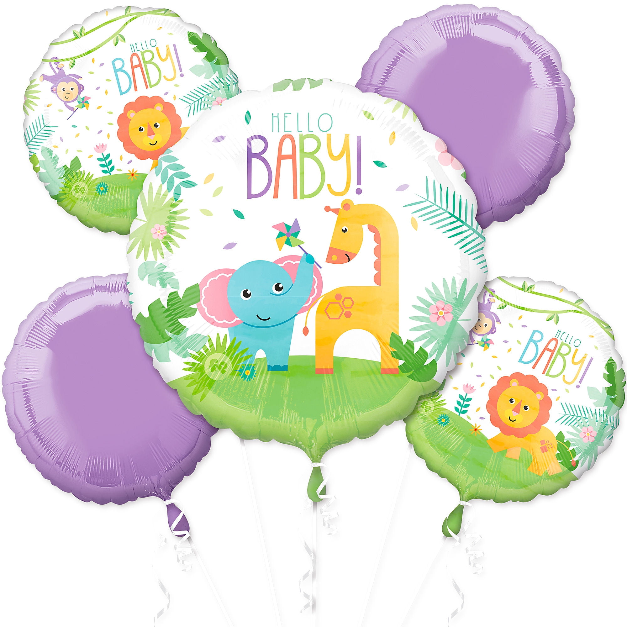Party City Hello Baby Baby Shower Balloon Bouquet Party Supplies 5 count