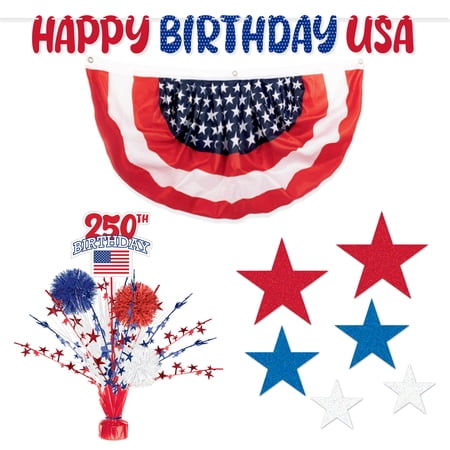 Party City Patriotic Decorating Kit, America's 250th Birthday