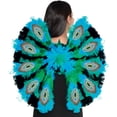 thumbnail image 1 of Party City Peacock Feather Wings Halloween Costume Accessory for Teens and Adults, Blue, Green and Black, 23” x 22”, 1 of 1
