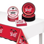 Party City Red School Spirit Graduation Tableware Kit for 24