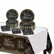 Party City Sparking Celebration 90th Birthday Party Tableware Kit for 8