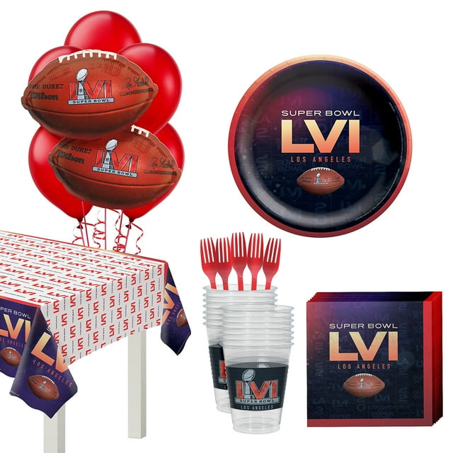 Party City Super Bowl Small Tableware Kit for 10 Guests, Party Supplies