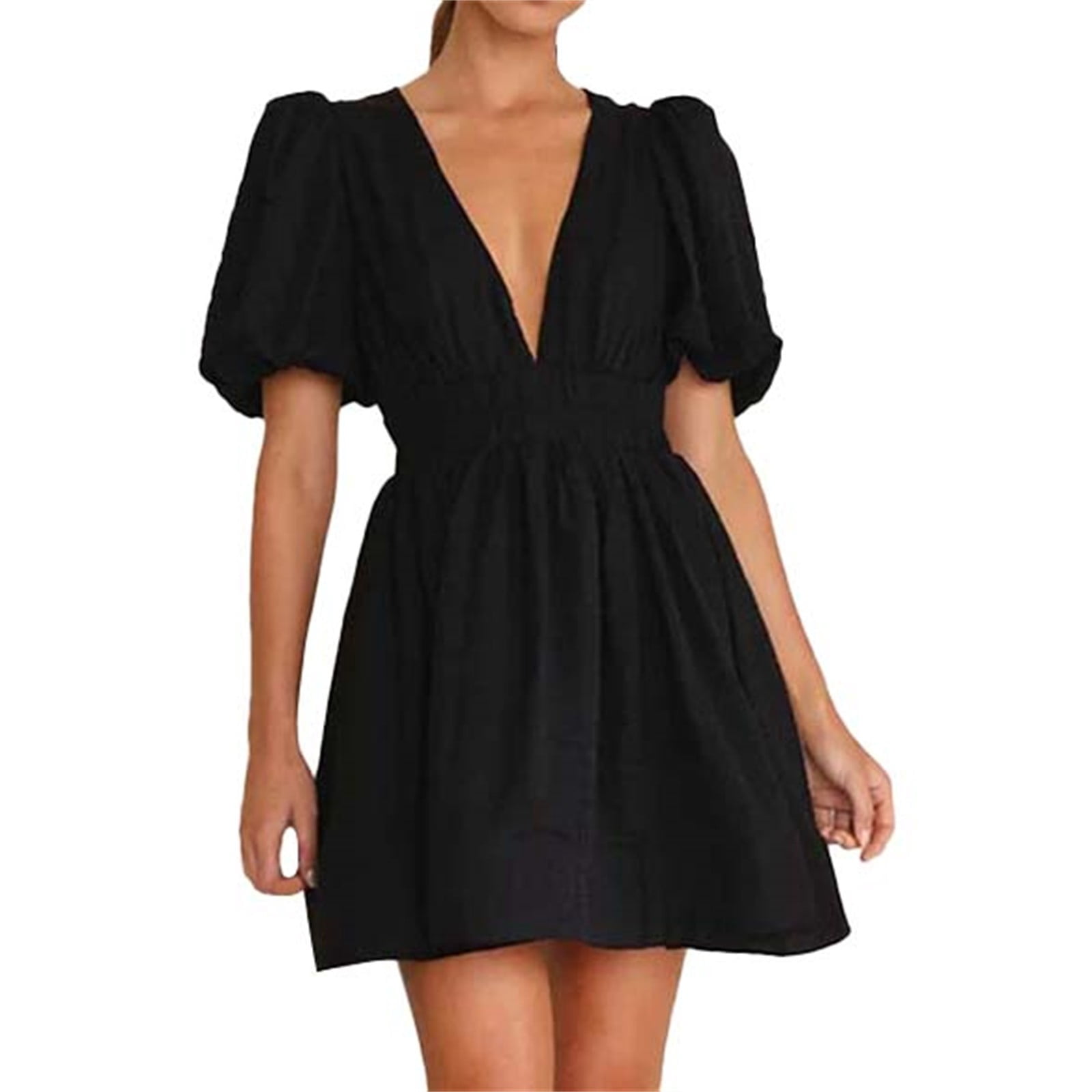 Women's Halter Neck Maxi Dress - Deep Plunge Evening Party Dress main image 1
