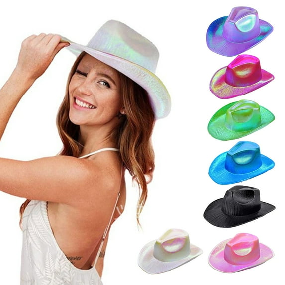 Party Colourful Fluorescent Large Composite Styled Hat Party Festival Colourful Cowboy Hat