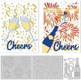thumbnail image 1 of Party Confetti Background Cut Dies Festival Celebration with Fireworks Paper Scraps Wine Glass Stainless Steel Cutting Dies for DIY Scrapbooking Paper Craft Card Making, 1 of 7