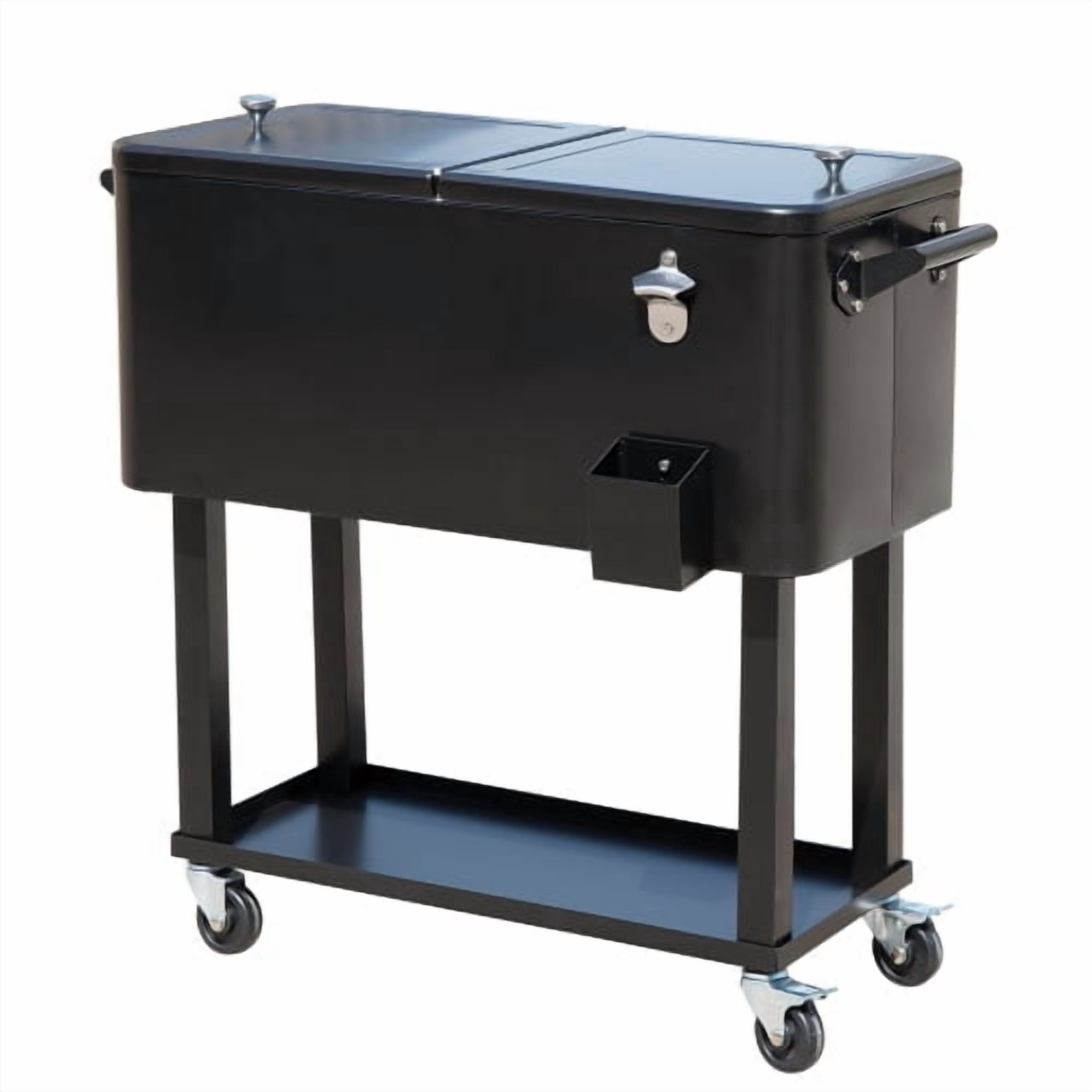 Party Cooler with Divider, Spacious 80-Qt Capacity, Chills 36hrs, Serving Tray, Rolling Ice Chest for Indoor and Outdoor Entertainment