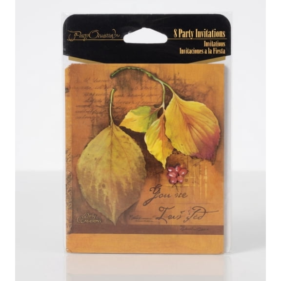 Party Creations Party Invitations Thanksgiving Cards, 8 Count