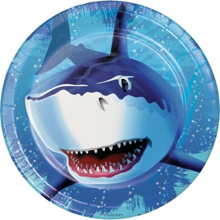 Party Creations Shark Splash Dinner Plate, 9", 8 Ct