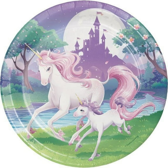 Party Creations Unicorn Fantasy Dinner Plates, 9", 8 Ct