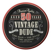 Party Creations Vintage Dude 50th Birthday Lunch Plate, 7", 8 Ct