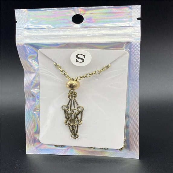 Party Daily Wear Silver Color Interchangeable Copper Black Color Stone Holder Necklace Chain Necklaces Crystal Holder Cage Necklace Crystal Net Metal Necklace BRONZE S