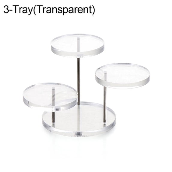 Party Decor Holder Cake Tools Jewelry Organizer Acrylic Display Stand Storage Rack Cupcake Stand 3-TRAY(TRANSPARENT)