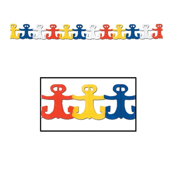 Party Decoration Anchor Garland 6" X 12' - 12 Pack (1 Per Package)