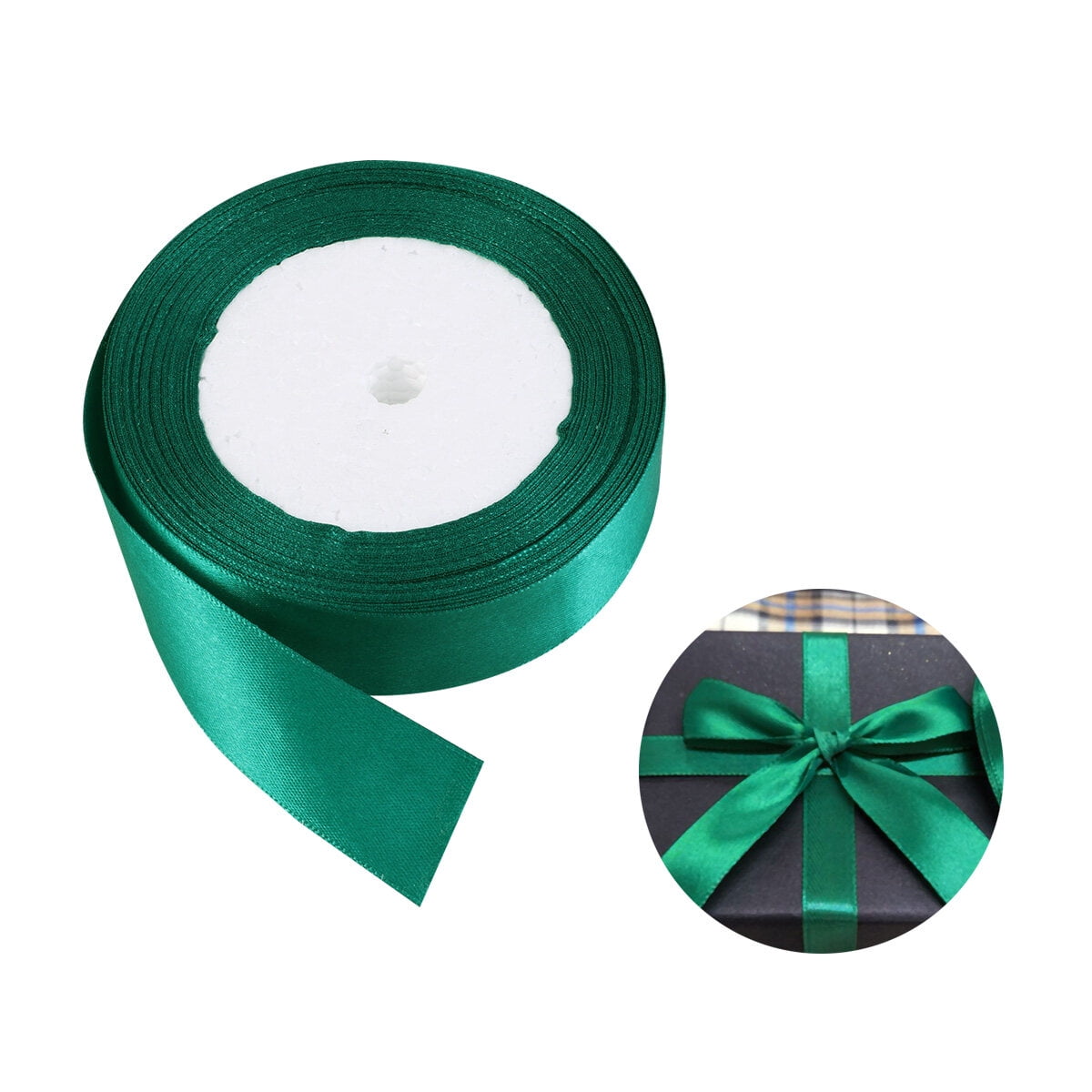 MIPCASE Double-Sided Satin Ribbon Green Smooth Wrinkle Free for Wedding ...