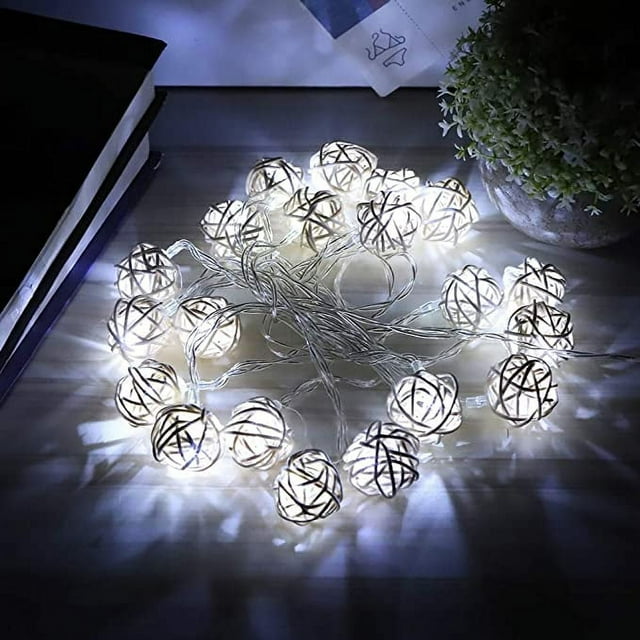 Party Decoration Holiday Light String, 20LED Rattan Ball String Light
