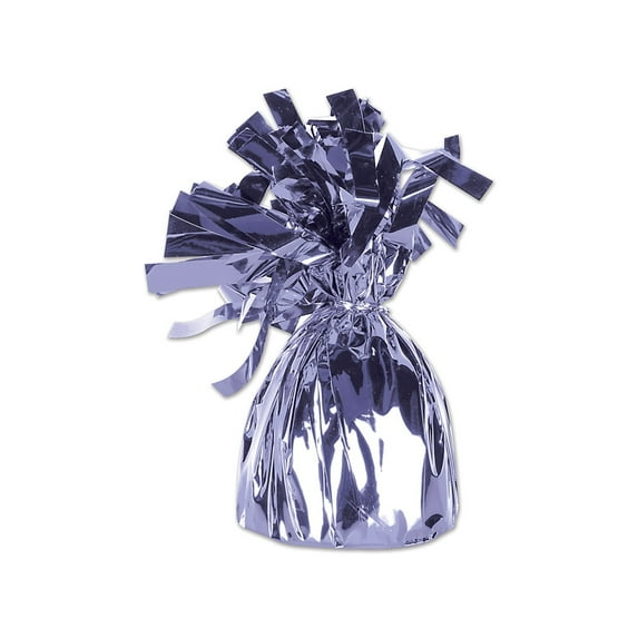 Party Decoration Metallic Wrapped Balloon Weight 6 Oz - Lavender- Pack Of 12