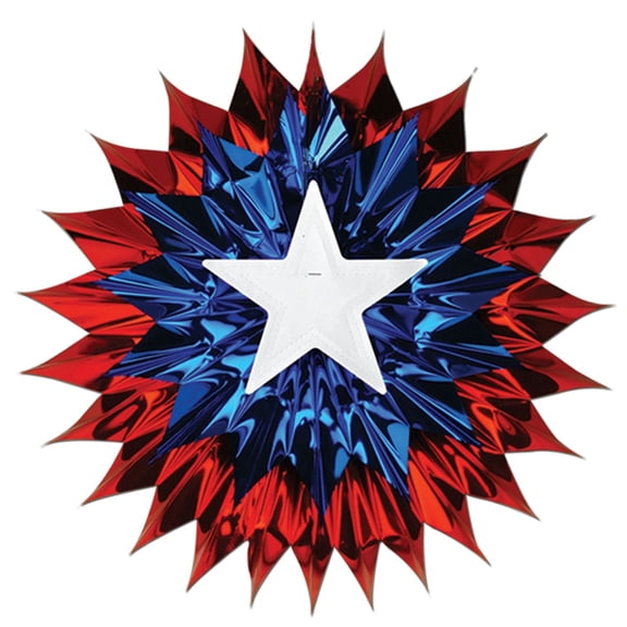 Party Decoration Patriotic Fan-Burst 15" - 12 Pack (1 Per Package)