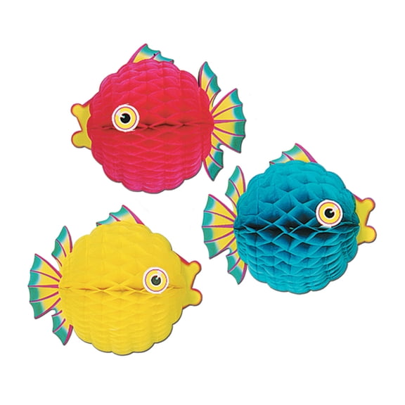 Party Decoration Tissue Bubble Fish 12" - 12 Pack (1 Per Package)