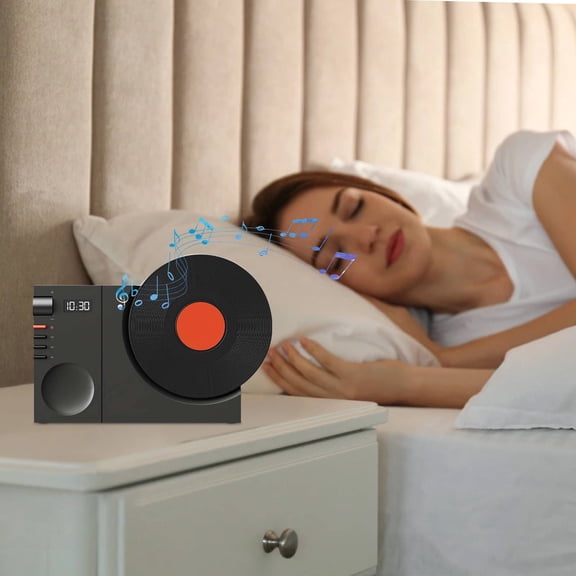 Party Decorations Clearance! Bluetooth Clock Speaker Vinyl Bluetooth Speaker Record Player Speaker Classic Retro Decor 1 Speaker + 1 Charging Cable