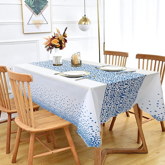 Party Decorations Decus, 137x274cm Black Thickened Wavepoint Disposable Waterproof Tablecloth for Donative