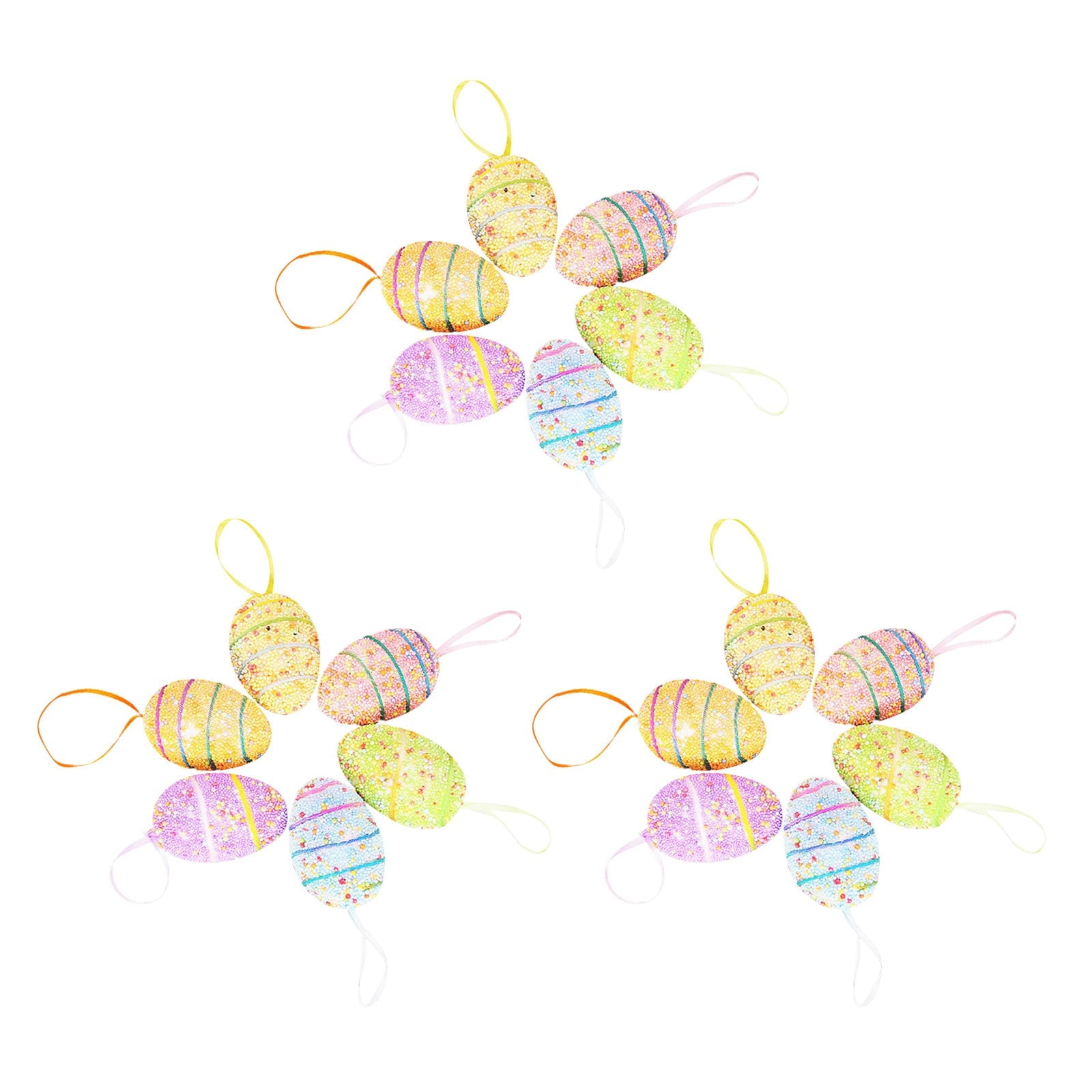 Party Decorations Easter Eggs 3 Pack 18PCS Striped Egg Foam Decorations