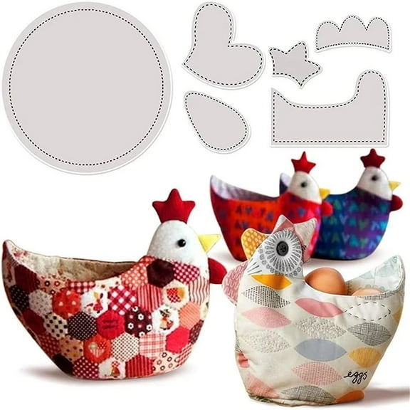 Party Decorations Promotion Sale! 6 Pack Easter Chicken Basket Template Set with Acrylic Egg Basket Bag Templates Sewing Ruler & Creative Quilting Rulers Set for Festival Eggs Cookies Candy